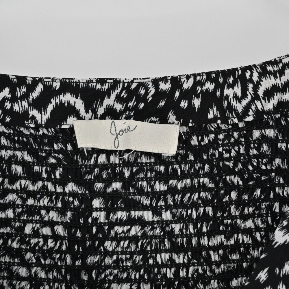 Joie Silk‎ Animal Print Blouse Womens Size S Black White Top Abstract Capsule - Picture 6 of 12